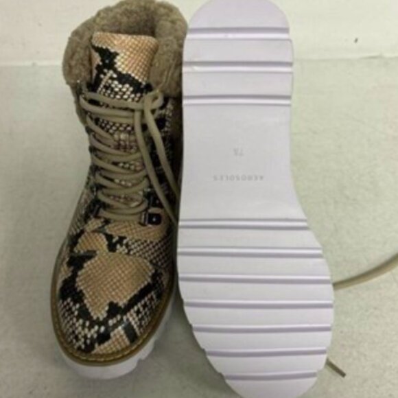 NEW Aerosoles Womens Celebrity Fashion Snakeskin Fur-lined boot Sz 7.5 - Picture 3 of 3